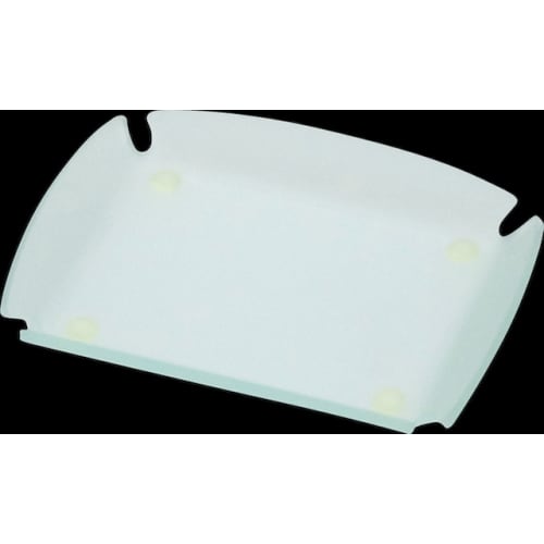 Jabonera Rectangular de Plástico, Transparente, Esmerilado